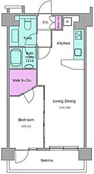 アーバンパーク麻布十番 1LDKの間取図画像