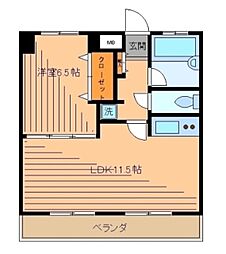 ふそうこうぽらす 3階1LDKの間取り