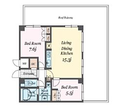 パシフィックレジデンス目黒本町 2LDKの間取図画像