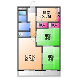 グローリー北豊中 3LDKの間取図画像