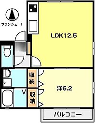ブランシェ2 1LDKの間取図画像