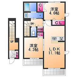 PRIME MAISON 2LDKの間取図画像