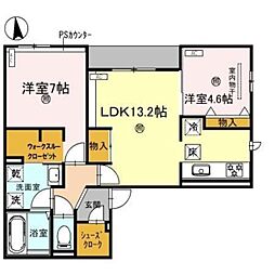 スペチアーレ今川 2LDKの間取図画像
