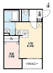新森アパートメント 1LDKの間取図画像