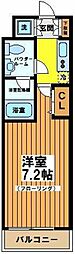 グリーンハウス6 3階1Kの間取り
