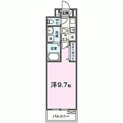 プレッソパーク 1Kの間取図画像