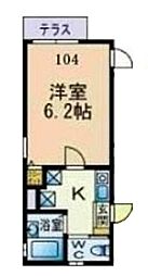 セジュール永福町 1階1Kの間取り