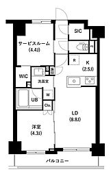 ザ・レジデンス三ノ輪2 1SLDKの間取図画像