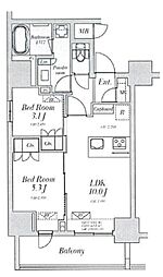 Alivis十条 9階2LDKの間取り