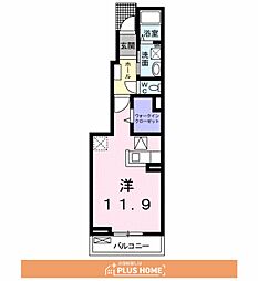 ディンプルアリモト ワンルームの間取図画像
