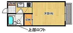 テンプレース ワンルームの間取図画像