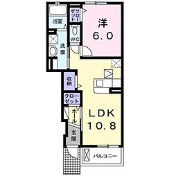 ブローテ 1LDKの間取図画像