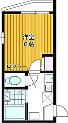 エルパンセ武蔵関 1Kの間取図画像