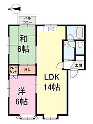 セトルときめき 2LDKの間取図画像