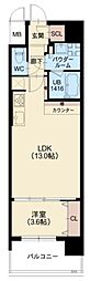 スプランディッド福島WEST 1LDKの間取図画像