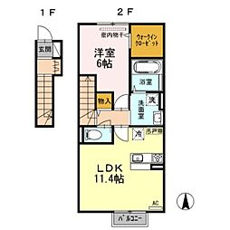 エスポワール美沢 1LDKの間取図画像