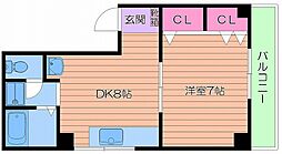 一二三ビル 1DKの間取図画像