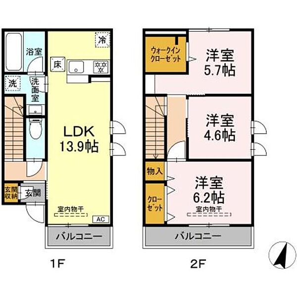 神奈川県藤沢市下土棚(賃貸アパート3LDK・1階・73.94㎡)の写真 その2