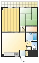 パストラル向井町 6階2DKの間取り