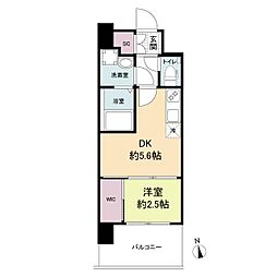 セレニテ福島プリエ 1DKの間取図画像