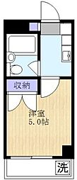 スクエアハイム3 1Kの間取図画像