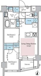 アーバネックス文京千駄木 2LDKの間取図画像