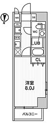 レオーネ南千住2 1Kの間取図画像