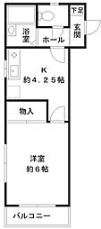 パークハイツ・ミヤ 1Kの間取図画像