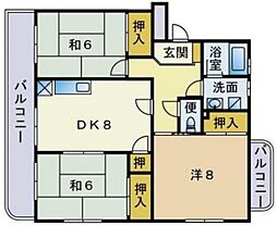 コンフォート周船寺 3LDKの間取図画像