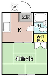 根本ハイツ 1Kの間取図画像