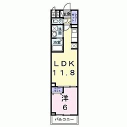 グランデ蒲生茜町 4階1LDKの間取り