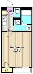 レオネクストハイツあおば 1Kの間取図画像