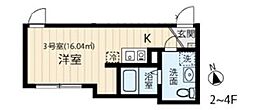 フィオーレ西日暮里A ワンルームの間取図画像