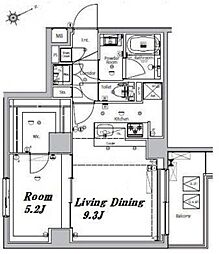 メイクスデザイン大森II 6階1LDKの間取り