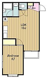 ロワール栗木台 1LDKの間取図画像