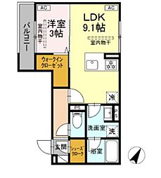 テムズフィオーレ 1LDKの間取図画像