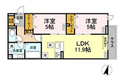 セレスティア江戸川II 1階2LDKの間取り