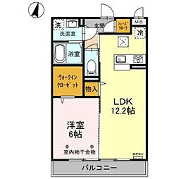ロータス草加1 1LDKの間取図画像