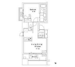 パークアクシス押上 705 7階1LDKの間取り