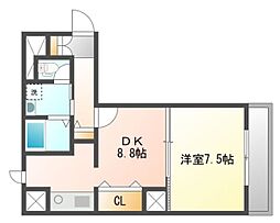 リブハイム土井 1LDKの間取図画像