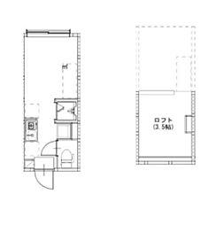 京成本線 京成小岩駅 徒歩8分の賃貸アパート 2階ワンルームの間取り