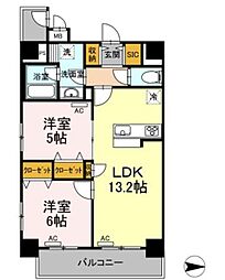響 2LDKの間取図画像