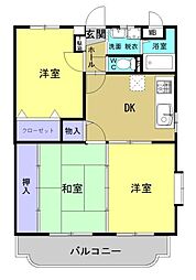 ニュースカイ彩都 3階3DKの間取り