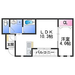 Solis北新 1LDKの間取図画像