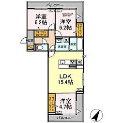 ガーベラ・グレイス 3階3LDKの間取り