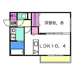ボヌールコート 1LDKの間取図画像