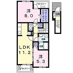 フラン 2LDKの間取図画像