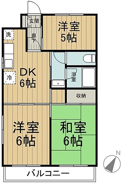 リバーサイド佐々木 305.｜東京都日野市南平２丁目(賃貸マンション3DK・3階・51.75㎡)の写真 その2