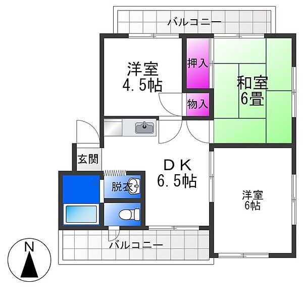 薮田マンション ｜大阪府大阪市平野区長吉長原東１丁目(賃貸マンション3DK・1階・48.06㎡)の写真 その2