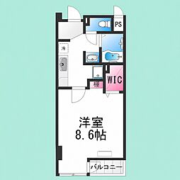 エクセル万代 1Kの間取図画像